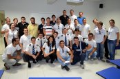 Momentos de descontração na entrega do certificado do curso teórico de PCA.